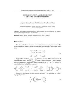 DIFFERENTIATION AND INTEGRATION BY USING MATRIX