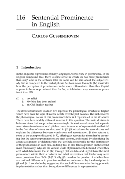 116 Sentential Prominence in English