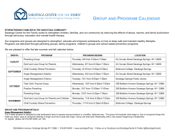 group and program calendar - Saratoga Center for the Family