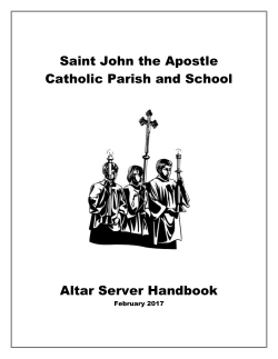 2017 Altar Server Guide - St. John the Apostle Catholic Parish