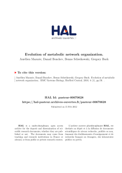 Evolution of metabolic network organization. - HAL