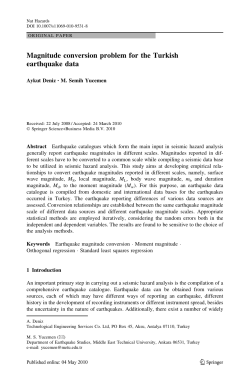 Magnitude conversion problem for the Turkish earthquake data