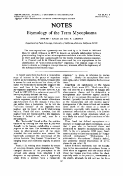 Etymology of the Term Mycoplasma