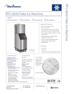 Manitowoc Air Cooled Flake Ice Machine RFS0650A