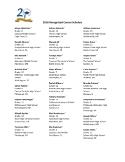 2016 Recognized Carson Scholars