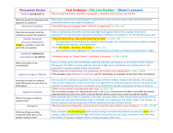 Persuasive Device Text Evidence &ndash; Cite Line Number &ndash; Shaver`s