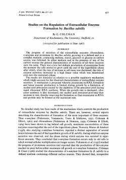 Studies on the Regulation of Extracellular Enzyme