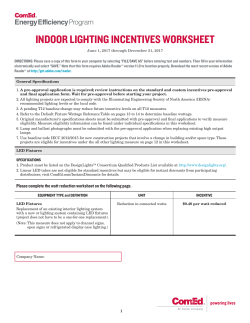 Indoor Lighting Incentives Worksheet