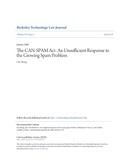 The CAN-SPAM Act: An Unsufficient Response to the Growing
