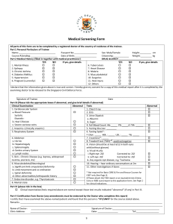 Medical Screening Form - Singapore Civil Defence Force