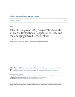 Interest Groups and U.S. Foreign Policy towards Cuba: the