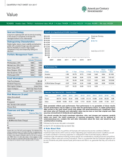 Goal and Strategy Distinguishing Characteristics Portfolio