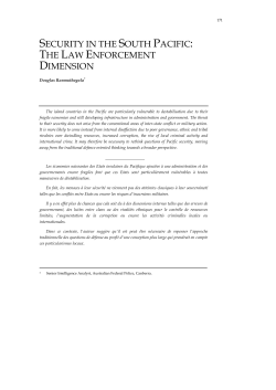 security in the south pacific: the law enforcement dimension