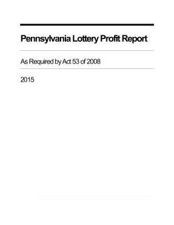Profit Report for the Pennsylvania Lottery