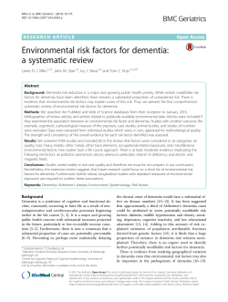 Environmental risk factors for dementia: a
