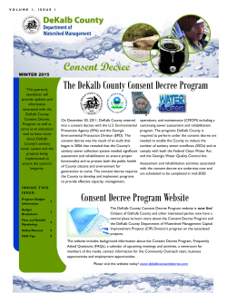 The DeKalb County Consent Decree Program Consent Decree