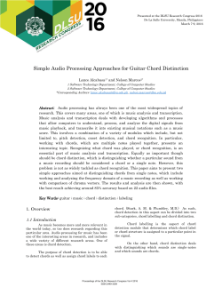 Simple Audio Processing Approaches for Guitar Chord Distinction