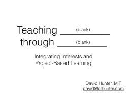Integrating Interests and Project-Based Learning - Zombie