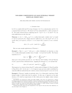 NON-ZERO COEFFICIENTS OF HALF