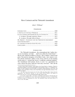 Slave Contracts and the Thirteenth Amendment
