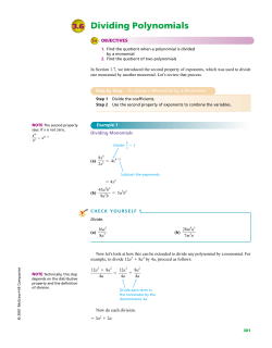 Dividing Polynomials - McGraw Hill Higher Education