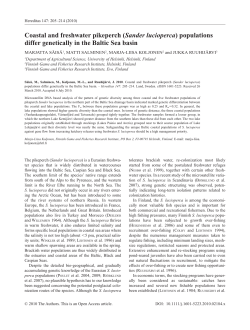 Coastal and freshwater pikeperch (Sander lucioperca) populations