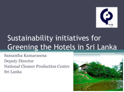Sustainability initiatives for Greening the Hotels in Sri Lanka