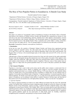 The Rise of Neo-Populist Parties in Scandinavia