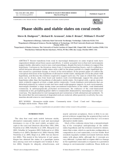 Phase shifts and stable states on coral reefs