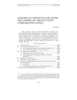 european conflicts law after the american &ldquo;revolution&rdquo;&mdash; comparative