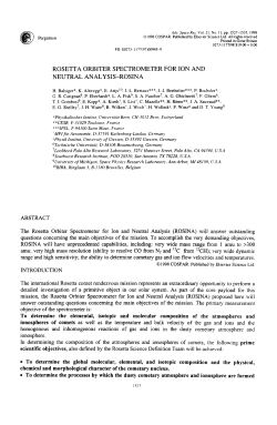 ROSETTA ORBITER SPECTROMETER FOR ION AND NEUTRAL