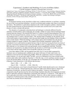 Experiment 5: Synthesis and Modeling of a Lewis Acid