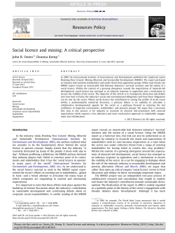 Social licence and mining A critical perspective