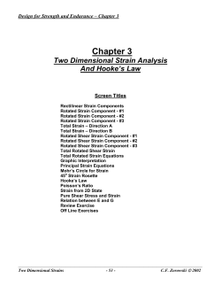 Chapt. 3 2 D Strain - Design for Strength and Endurance