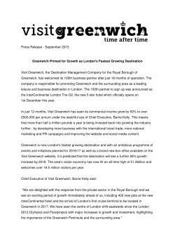 Press Release - September 2015 Greenwich