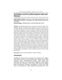 Gulf States and the Conflict between India and Pakistan