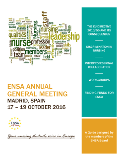 ensa agm 2016 - European Nursing Student Association