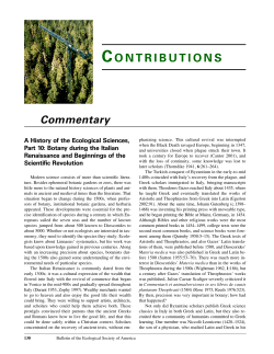 10. A History of the Ecological Sciences, Part 10