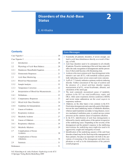 Disorders of the Acid&ndash;Base Status