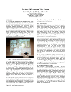 The Vis-a-Vid Transparent Video Facetop