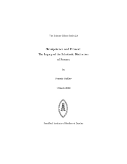 Omnipotence and Promise: The Legacy of the Scholastic Distinction