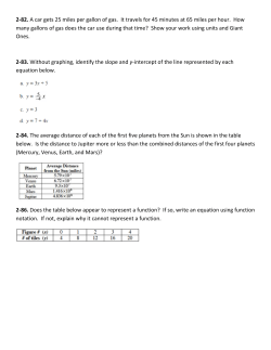 2-82. A car gets 25 miles per gallon of gas. It travels for 45 minutes