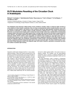 ELF3 Modulates Resetting of the Circadian Clock in
