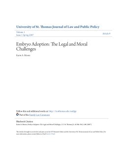 Embryo Adoption: The Legal and Moral Challenges