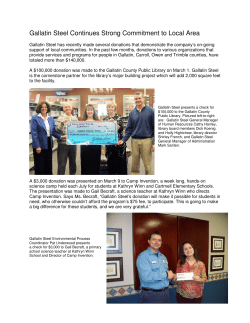 Gallatin Steel Continues Strong Commitment to Local Area