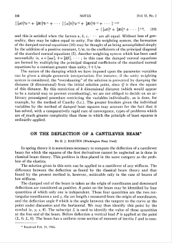 ON THE DEFLECTION OF A CANTILEVER BEAM*
