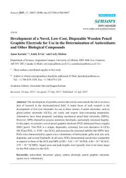 Development of a Novel, Low-Cost, Disposable Wooden Pencil