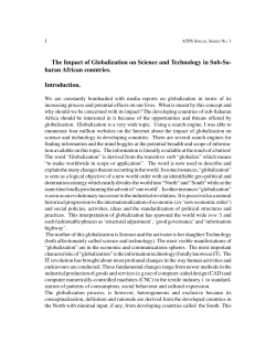 Impact of Globalization on Science and Technology in sub