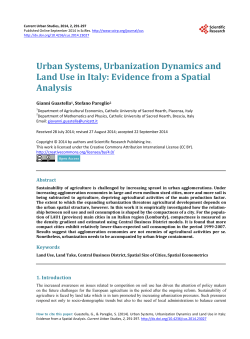 Urban Systems, Urbanization Dynamics and Land Use in Italy