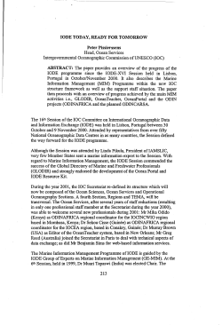 lODE TODAY, READY FOR TOMORROW Peter Pissierssens